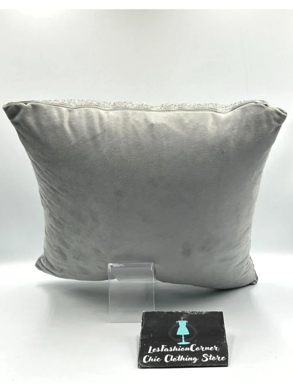Sparkle Home Silver Madison Ave Jeweled Decorative Rhinestone Pillow 16x16 3518